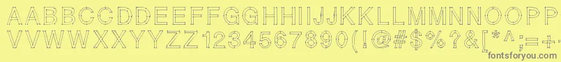 Weitere Informationen zur RELIERLESPOINTS-Schriftart RELIERLESPOINTS-Schriftart – Graue Schriften auf gelbem Hintergrund