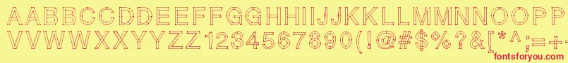 フォントRELIERLESPOINTS – 赤い文字の黄色い背景