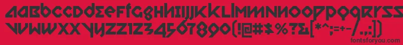 フォントrelish gargler – 赤い背景に黒い文字