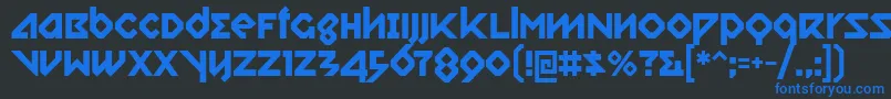 Шрифт relish gargler – синие шрифты на чёрном фоне
