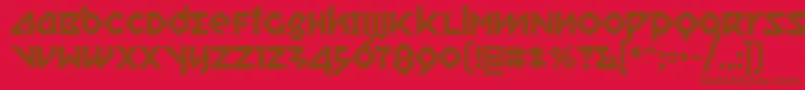 Czcionka relish gargler – brązowe czcionki na czerwonym tle