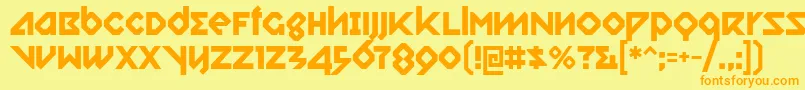 relish gargler-Schriftart – Orangefarbene Schriften auf gelbem Hintergrund