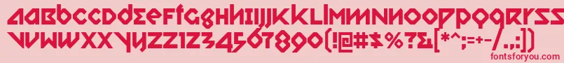 relish gargler-Schriftart – Rote Schriften auf rosa Hintergrund