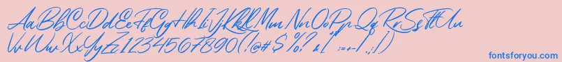 Rembank Font – Blue Fonts on Pink Background