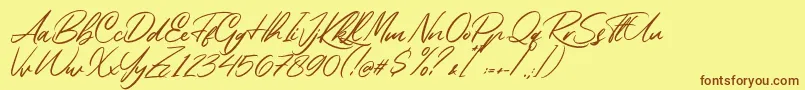 Rembank Font – Brown Fonts on Yellow Background