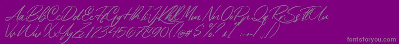 Rembank-Schriftart – Graue Schriften auf violettem Hintergrund
