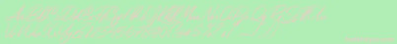 Rembank Font – Pink Fonts on Green Background