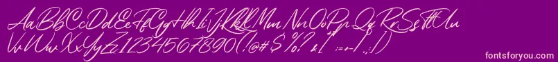 Rembank Font – Pink Fonts on Purple Background