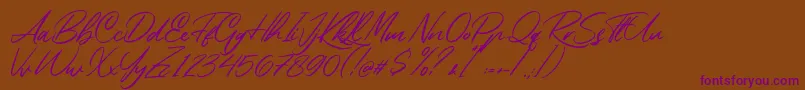 Rembank Font – Purple Fonts on Brown Background
