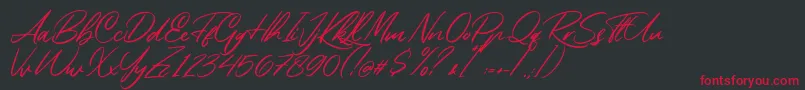 Rembank Font – Red Fonts on Black Background
