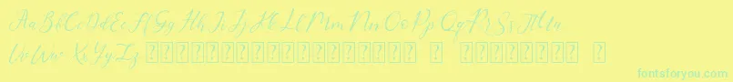 Rembrants Font – Green Fonts on Yellow Background