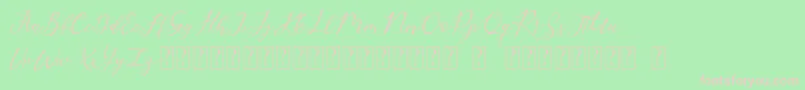 Rembrants Font – Pink Fonts on Green Background