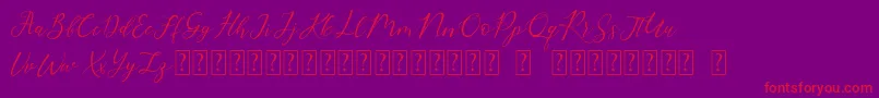 Rembrants Font – Red Fonts on Purple Background