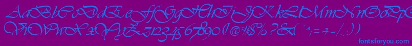 fuente Vivacious – Fuentes Azules Sobre Fondo Morado