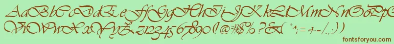 Vivacious Font – Brown Fonts on Green Background