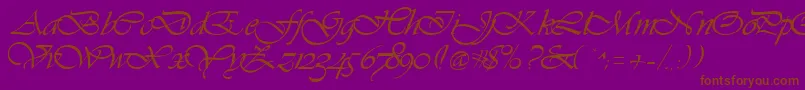 Vivacious Font – Brown Fonts on Purple Background