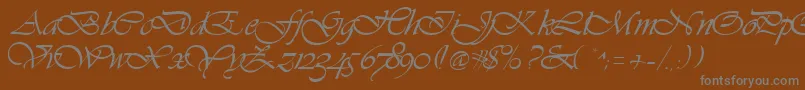 Vivacious-fontti – harmaat kirjasimet ruskealla taustalla
