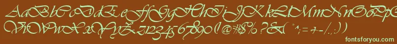 Шрифт Vivacious – зелёные шрифты на коричневом фоне