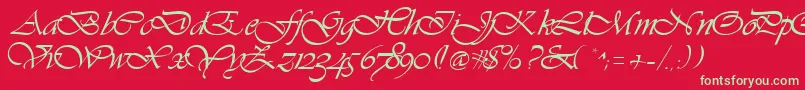 Vivacious Font – Green Fonts on Red Background