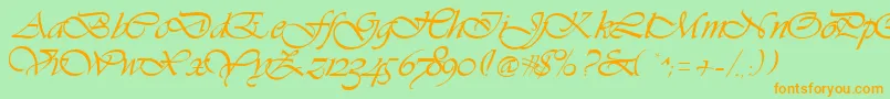 Vivacious Font – Orange Fonts on Green Background