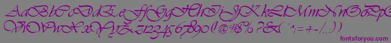 Vivacious-fontti – violetit fontit harmaalla taustalla