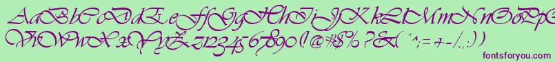 Vivacious Font – Purple Fonts on Green Background