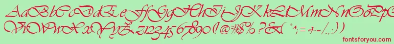 Vivacious Font – Red Fonts on Green Background