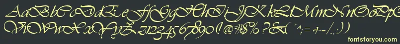 Vivacious Font – Yellow Fonts on Black Background