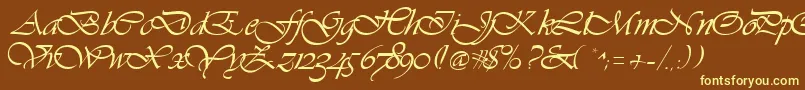 Шрифт Vivacious – жёлтые шрифты на коричневом фоне