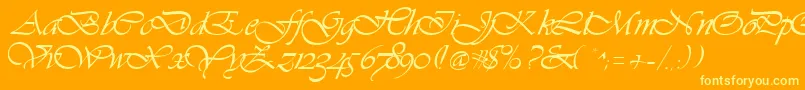 Vivacious Font – Yellow Fonts on Orange Background