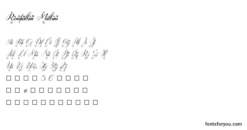 Schriftart Rembullan Mallam – Alphabet, Zahlen, spezielle Symbole