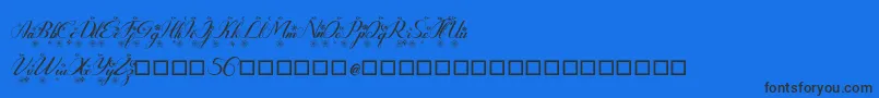 Rembullan Mallam-Schriftart – Schwarze Schriften auf blauem Hintergrund