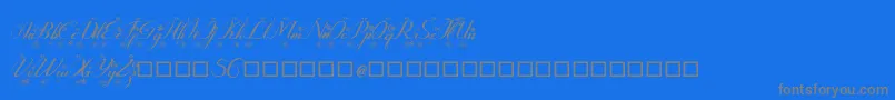 Rembullan Mallam-Schriftart – Graue Schriften auf blauem Hintergrund