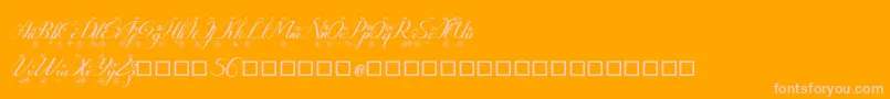 Rembullan Mallam-Schriftart – Rosa Schriften auf orangefarbenem Hintergrund