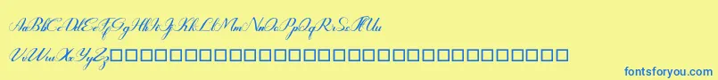 Rembullan Font – Blue Fonts on Yellow Background