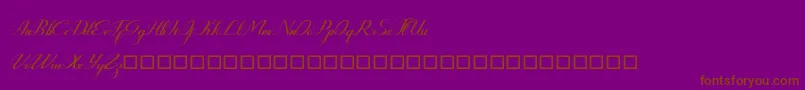 Czcionka Rembullan – brązowe czcionki na fioletowym tle