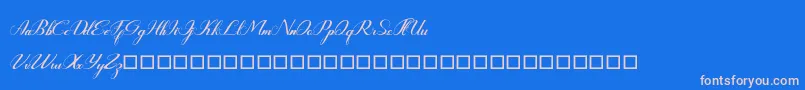 Rembullan-Schriftart – Rosa Schriften auf blauem Hintergrund