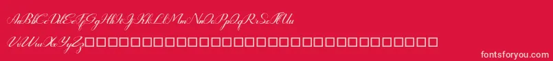 Rembullan-Schriftart – Rosa Schriften auf rotem Hintergrund