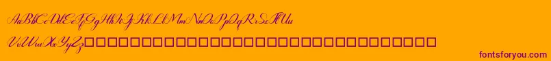 Rembullan-Schriftart – Violette Schriften auf orangefarbenem Hintergrund