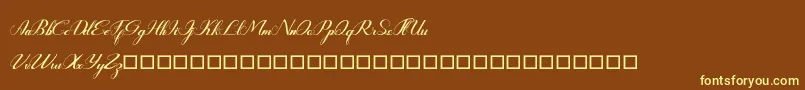 Rembullan Font – Yellow Fonts on Brown Background