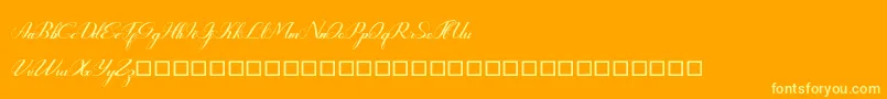 Rembullan Font – Yellow Fonts on Orange Background