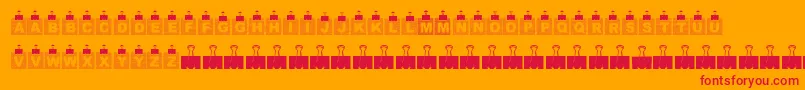 フォントRemember Me – オレンジの背景に赤い文字