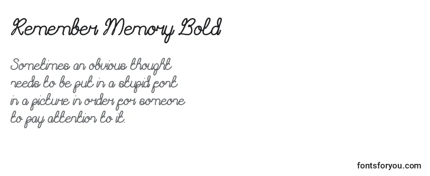 Przegląd czcionki Remember Memory Bold