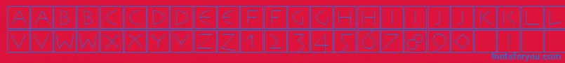 フォントRemember – 赤い背景に青い文字