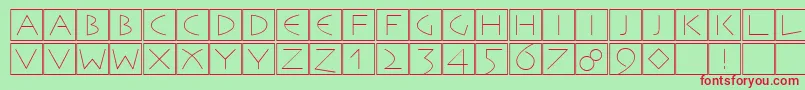 Remember Font – Red Fonts on Green Background