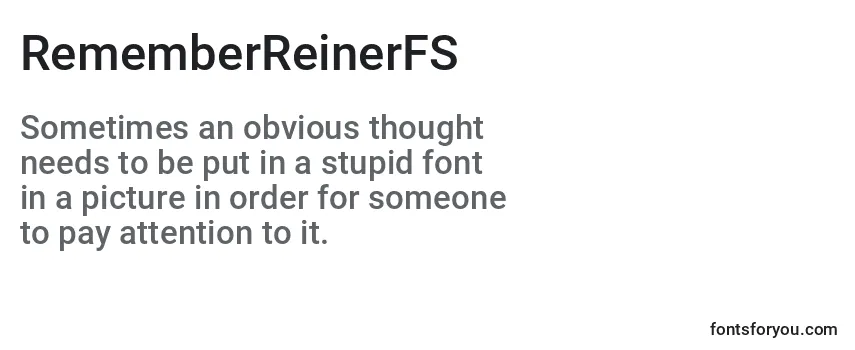 Przegląd czcionki RememberReinerFS (138446)
