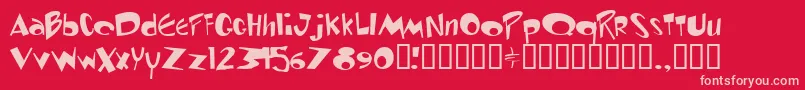 REN STIM Font – Pink Fonts on Red Background