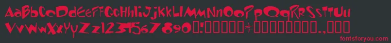 REN STIM-Schriftart – Rote Schriften auf schwarzem Hintergrund