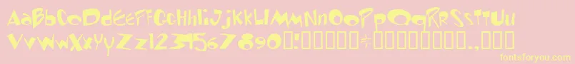 REN STIM Font – Yellow Fonts on Pink Background