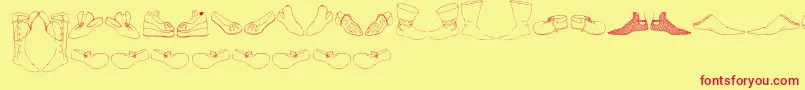 Renaissance Shoes Font – Red Fonts on Yellow Background